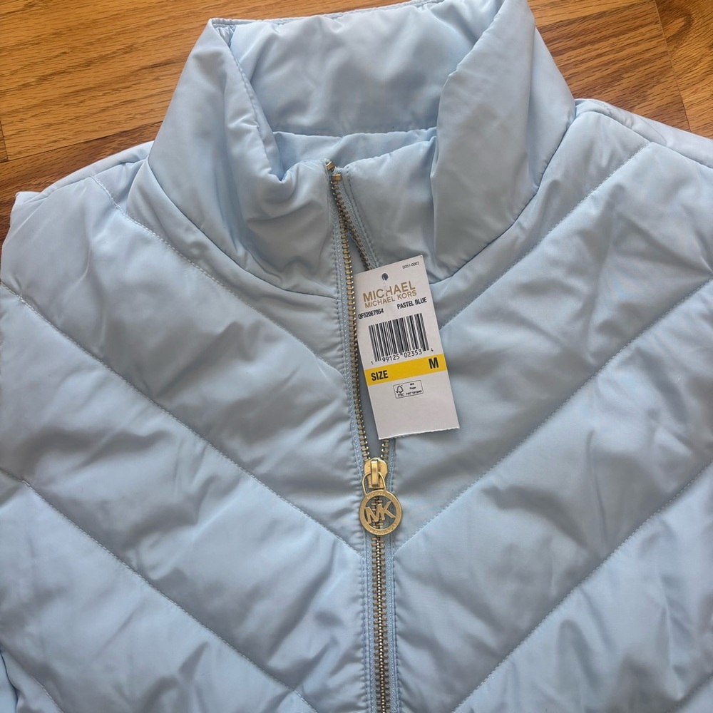 NWT Michael Kors Sky Blue Quilted Vest